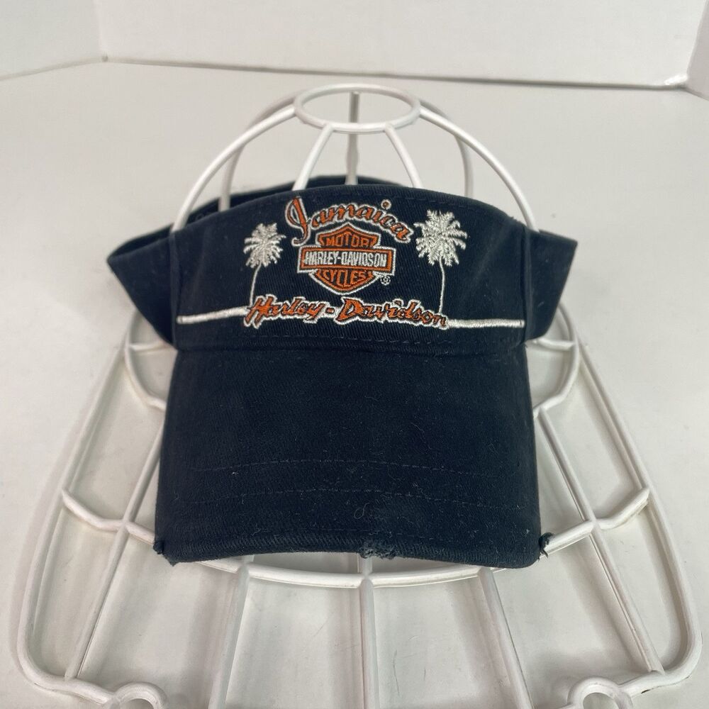 Harley Davidson Visor Hat, Ocho Rios Jamaica, Black, One Size